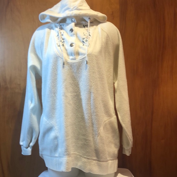 White Stag Tops - White Stag Collection M Ladies Hooded Sweatshirt With Floral Flower Embroidery